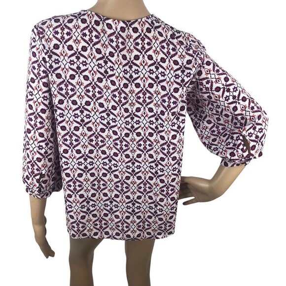 Liz Claiborne Multicolor Floral Print Ruffle Blouse Shirt Top M Office Business - Picture 4 of 7